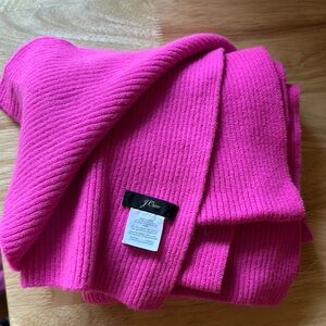 J.Crew Super soft Hot Pink Scarf Ribbed 18”x70”